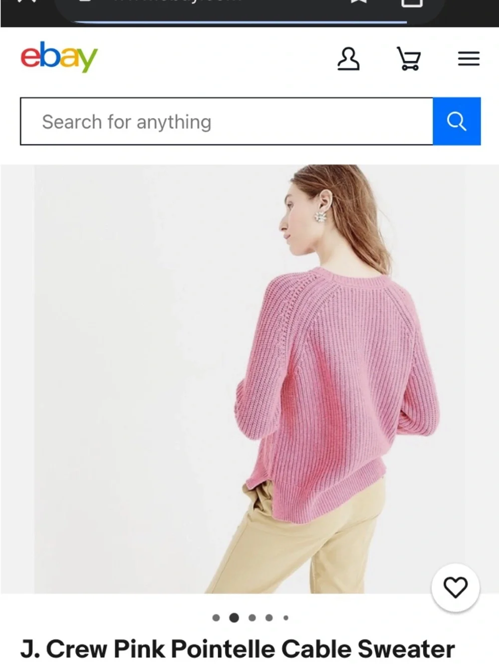 J. Crew Pink Pointelle Crewneck Sweater